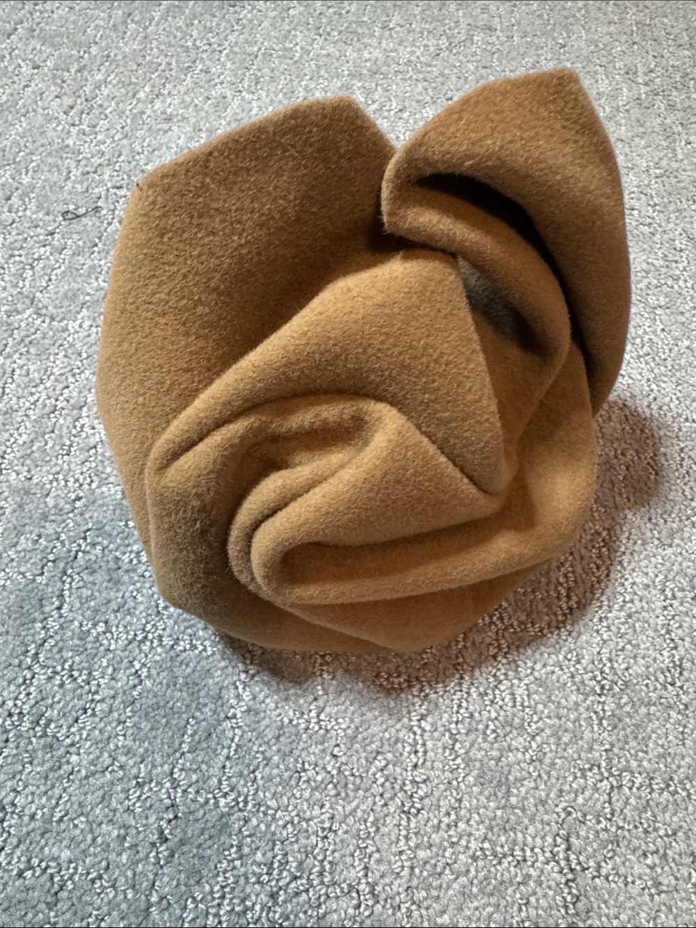 Womens Tan Wool Felt Fashion Beret